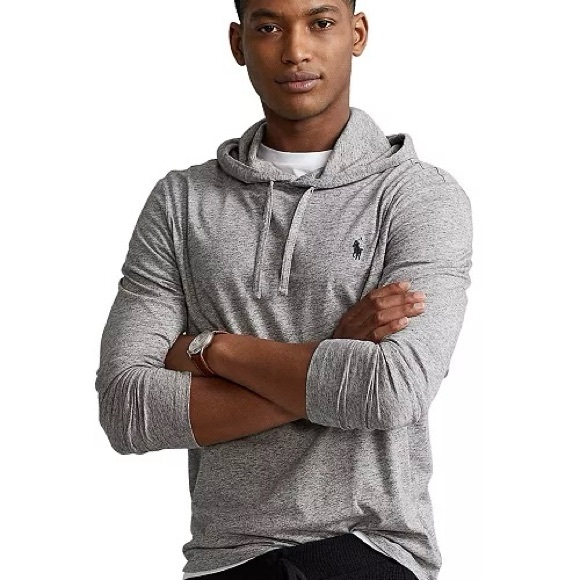 Polo Ralph Lauren Other - POLO Ralph Lauren Heather Grey Men’s Cotton Hoodie Hooded Tee Shirt size Medium